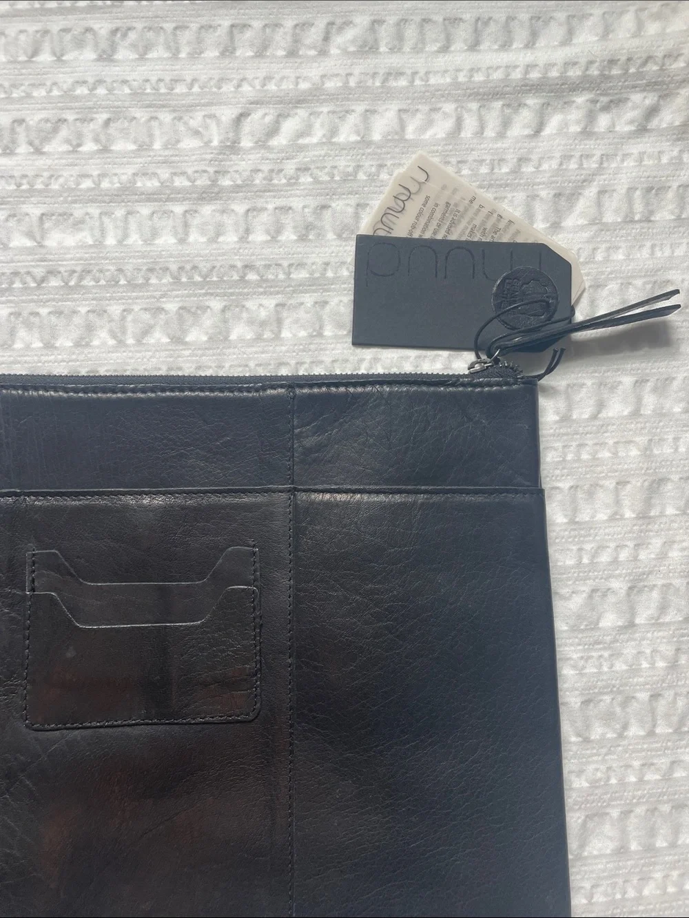 NWT Muud Handcrafted Copenhagen Leather Laptop Sleeve Black